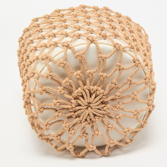 Staud White/brown Woven And Leather Moreau Bucket Bag - Picture 6 of 7